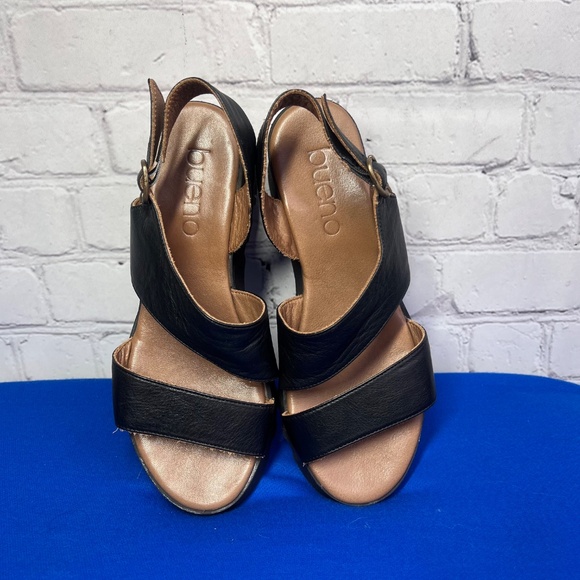 |•BUNENO•| Black Leather Made in Turkey Sandals Size 37 / 6.5-7 - Picture 6 of 9